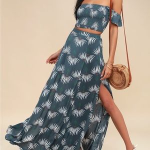 Lulus Green Trancoso Print Maxi Dress